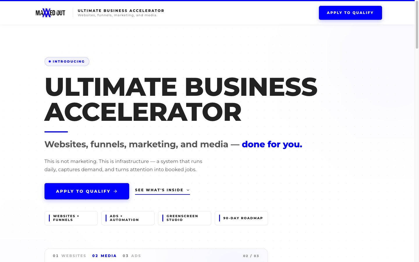 Ultimate Business Accelerator website