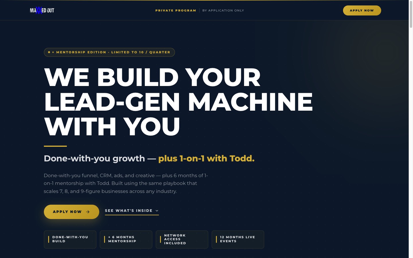 Accelerator + Mentorship website